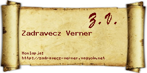 Zadravecz Verner névjegykártya